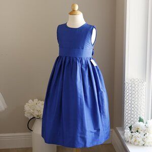 Strasburg Blue Dupioni Silk Dress Special Occasion Flower Girl Party Recital NEW
